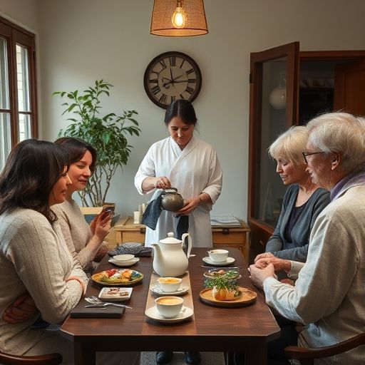 家庭聚会品茶场景