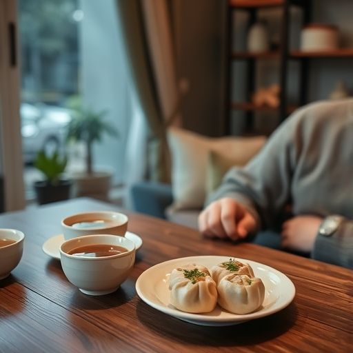 家中享受喝茶外卖