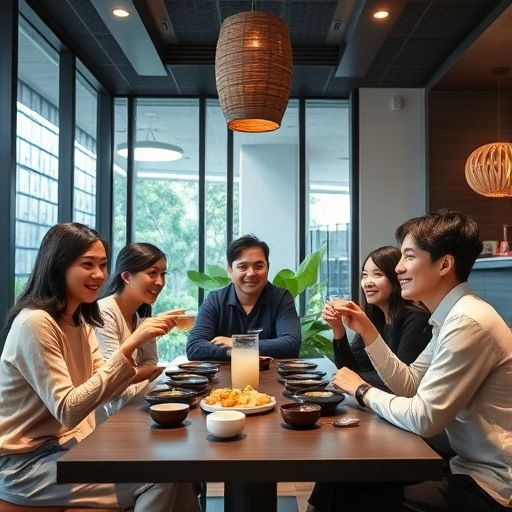 朋友聚会喝茶场景