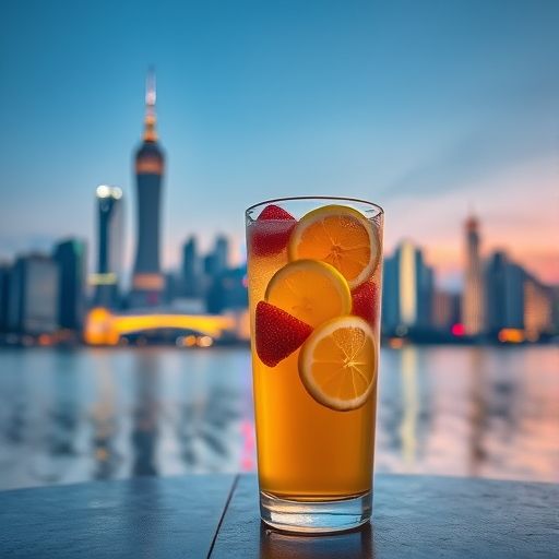 冰镇果茶与广州城市景观