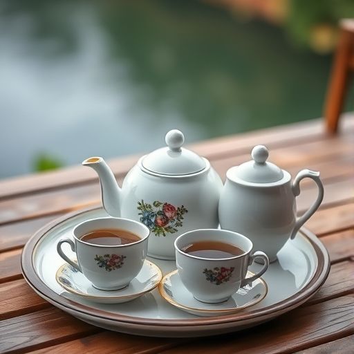 精致的茶具布置