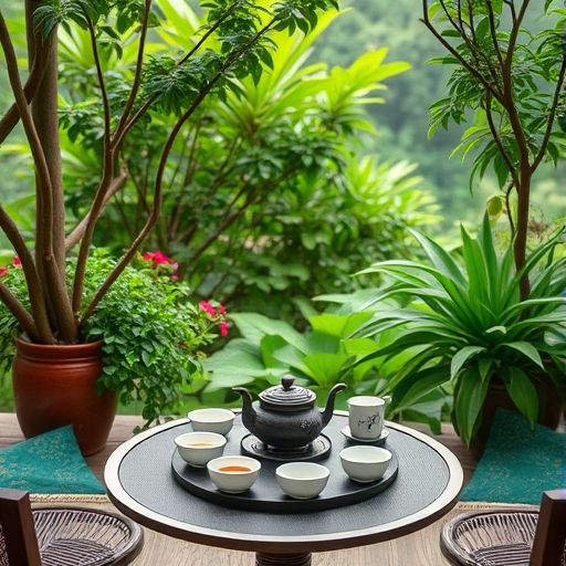 南山户外喝茶场景