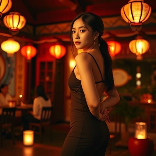 茶肆夜晚民谣表演的温馨场景