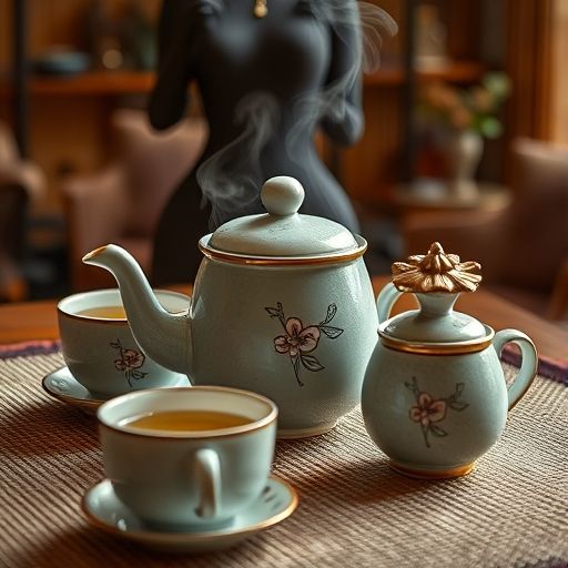 精致的茶具与热茶