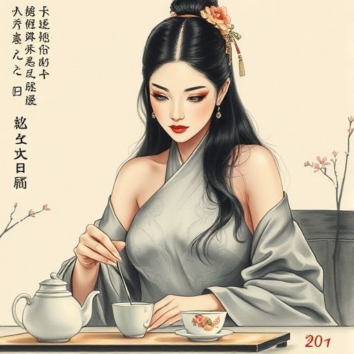 茶艺师优雅的泡茶动作