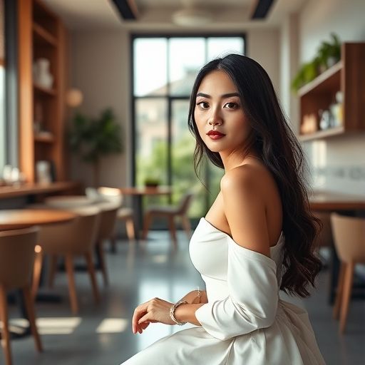 现代风格茶工作室的简约吧台和茶具陈列