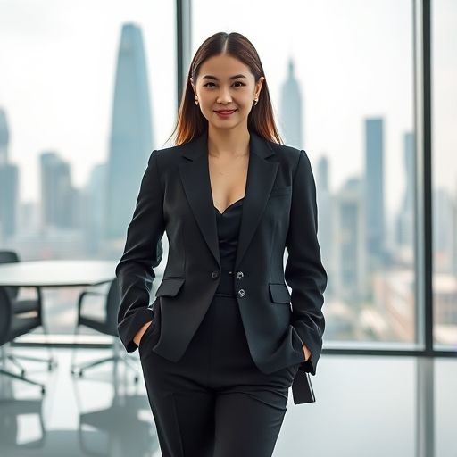 广州高端商务模特在现代办公室