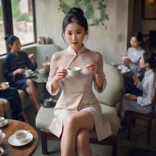 朋友们在茶室聚会