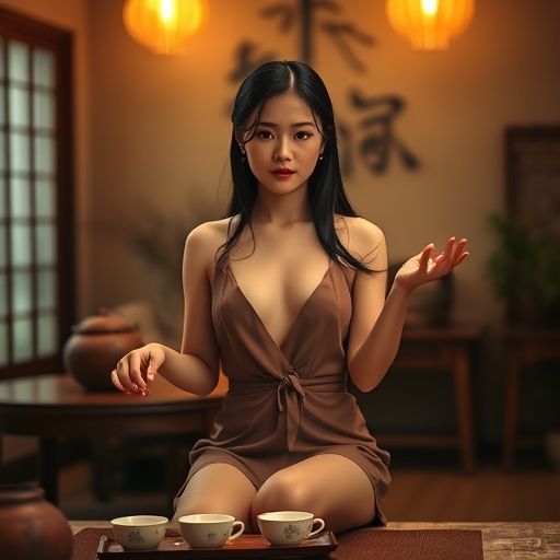 老师耐心指导泡茶技巧