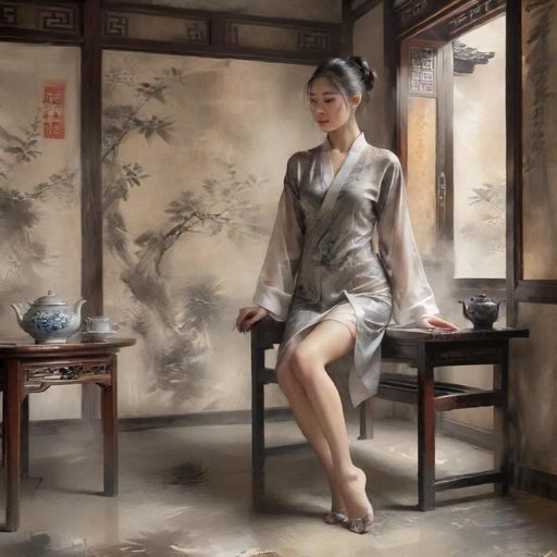 午后阳光下的广州茶肆