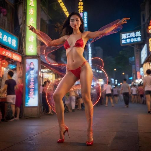 中圈夜市的热闹场景