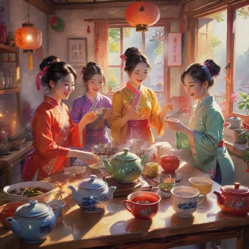 朋友们一起DIY制茶的欢乐时刻