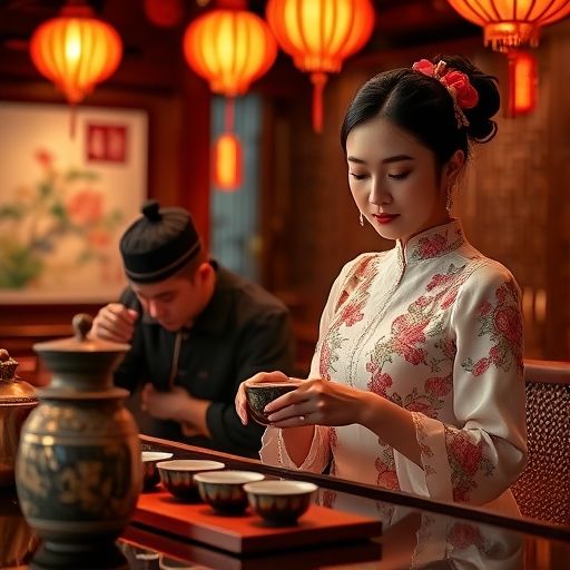 茶艺表演吸引微信客源