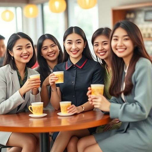 朋友们在茶馆的合影