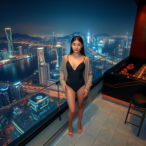 中圈资源里的高空酒吧夜景