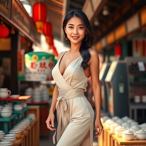 茶市淘茶热闹画面