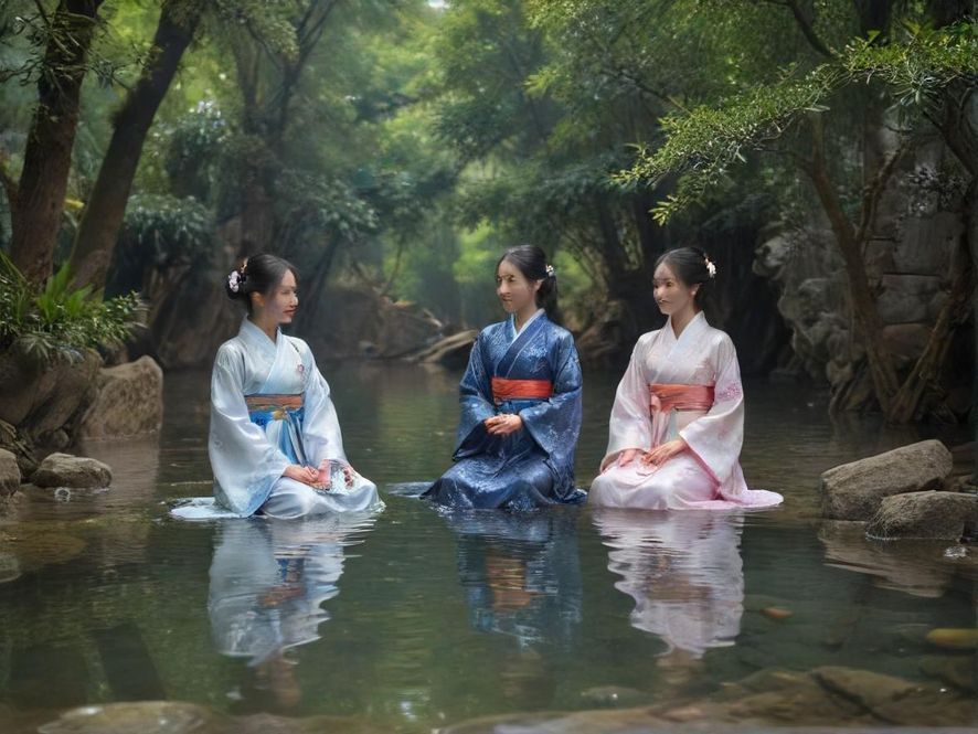 新银城水会大堂,融合现代与中式风格,灯光柔和,营造奢华氛围