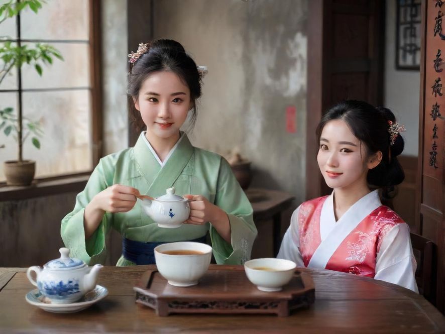 广州私密茶社的桑拿休息区,复古风格,氛围宁静