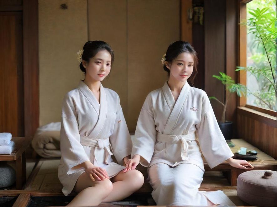 高端SPA服务环境，灯光柔和，营造出温馨放松的氛围。