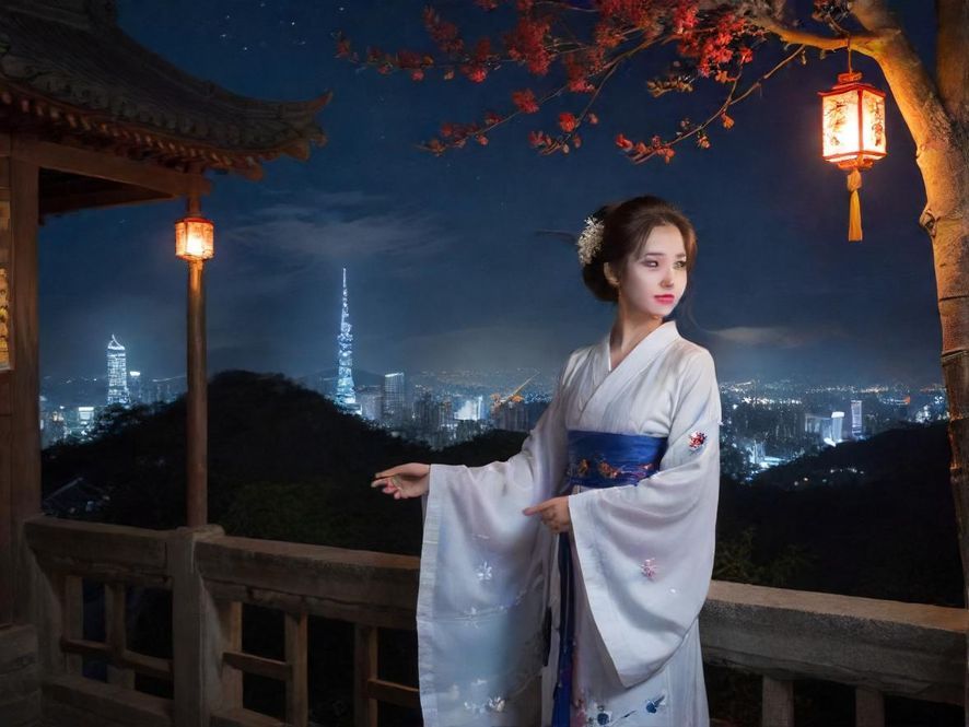 福田夜景中的高端会所外观