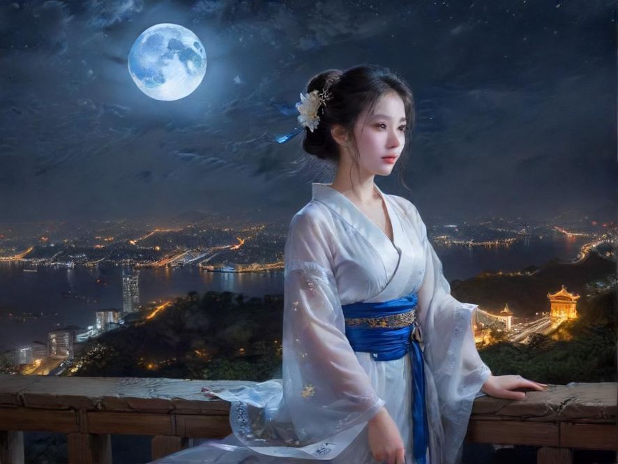 广州城市夜景,霓虹灯光闪烁,充满活力四射的夜场氛围。