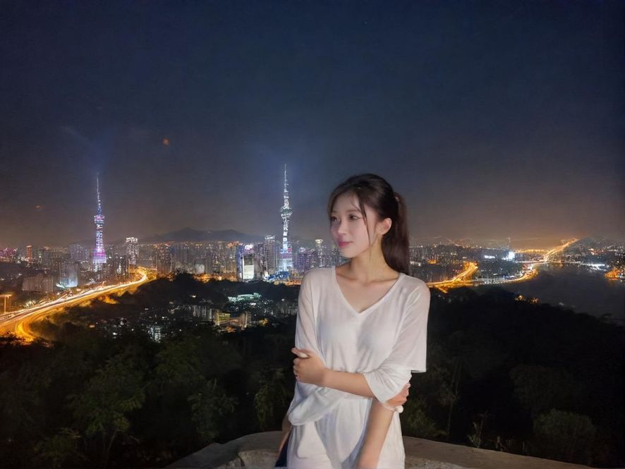 城市夜景下的时尚休闲吧