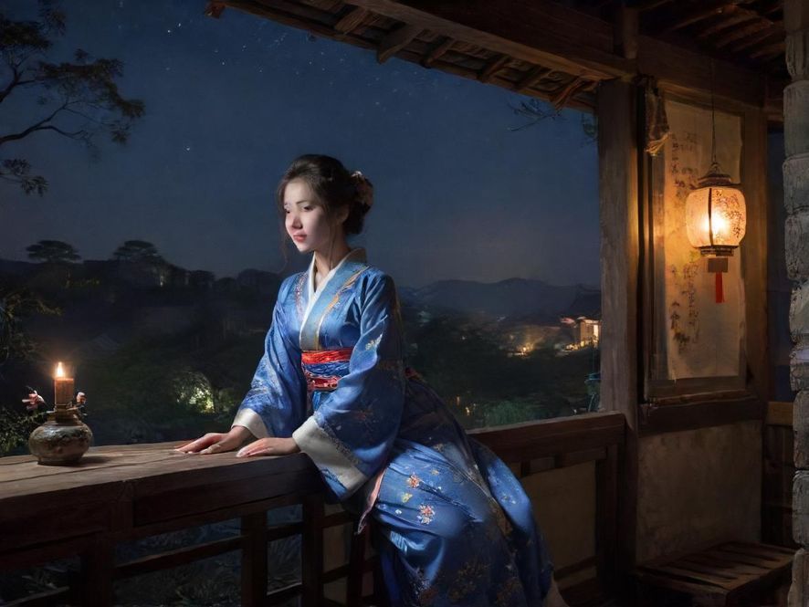 广州夜晚朦胧街景