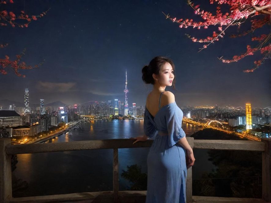 番禺夜场会所的霓虹灯光夜景