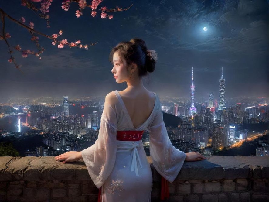 广州夜场会所的霓虹灯光氛围