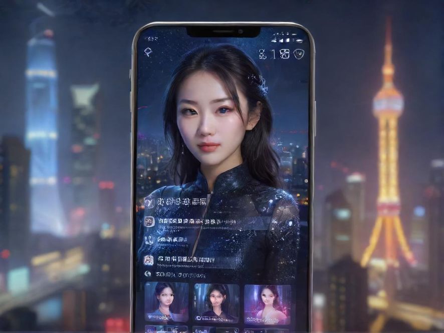 手机屏幕上显示着一个社区论坛的界面，背景是模糊的城市夜景，暗示通过手机寻找夜间信息