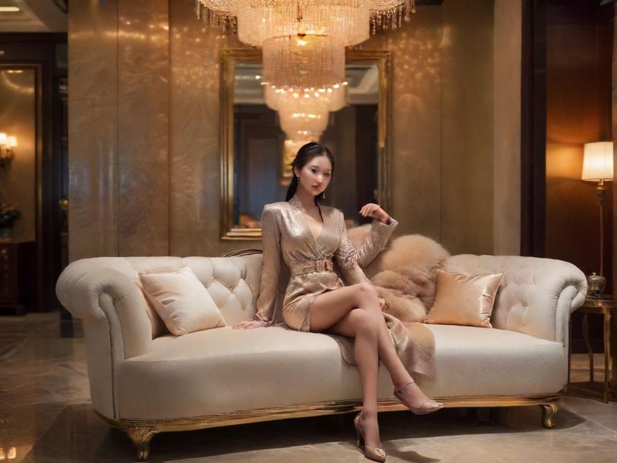 广州某高端会所的休息区，环境舒适，灯光温暖