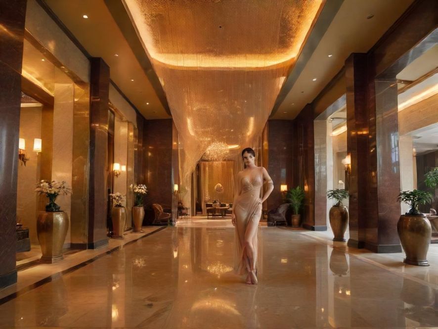 广州黄埔区一家豪华水疗会所的大堂入口