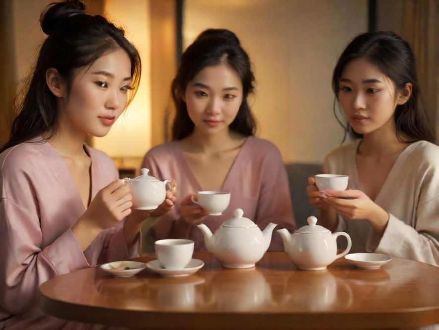 广州外国茶精致茶具摆放