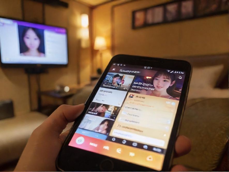 一只手拿着手机,屏幕上显示着一个论坛的界面,背景是温馨舒适的室内休闲环境。