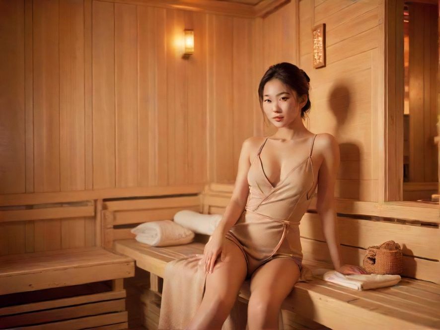 温馨舒适的桑拿房内部场景