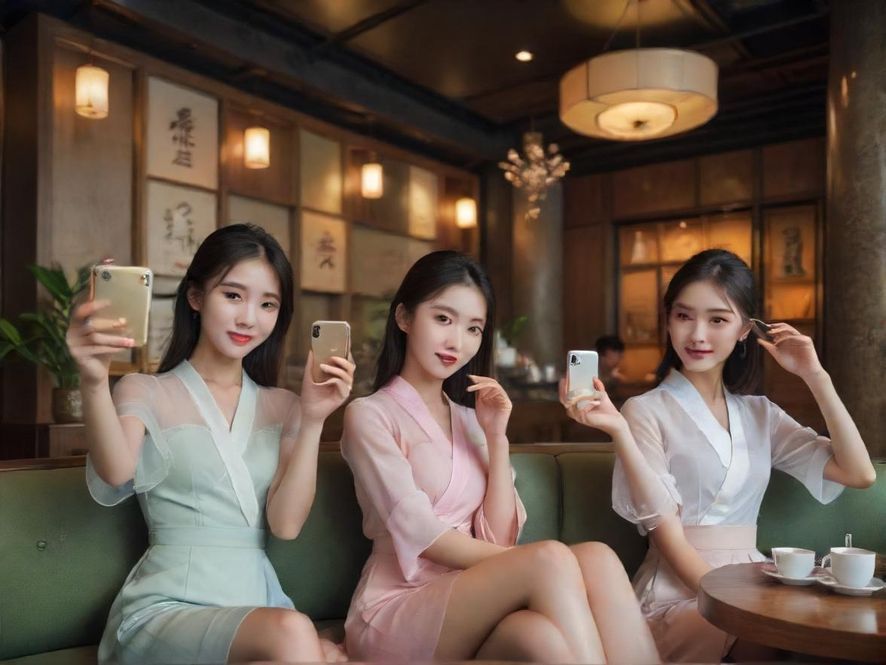 深圳一处高端茶室的内部景象,装修典雅,光线柔和,营造出宁静雅致的氛围。