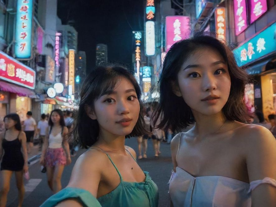 霓虹闪烁的都市夜景，充满无限可能