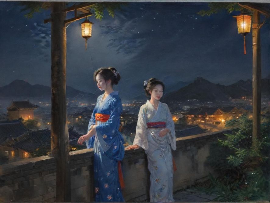 广州夜色下的街道