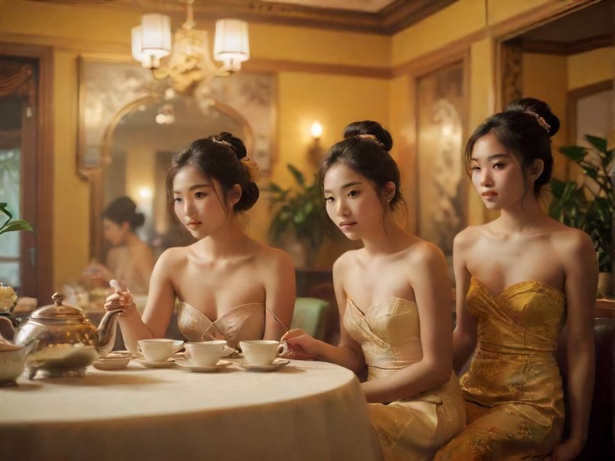 雅致茶室 柔和光线 写实照片 沉浸式体验