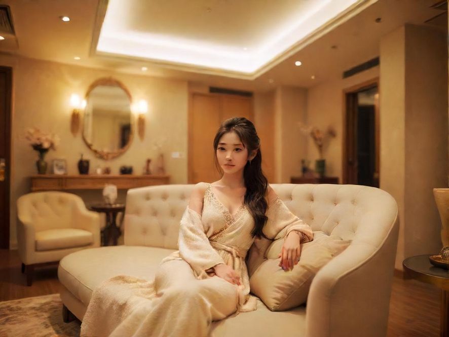 吾爱犬马之家广州内部私密会客区,环境奢华舒适,融合现代中式风格,灯光柔和,营造出温馨雅致的氛围。