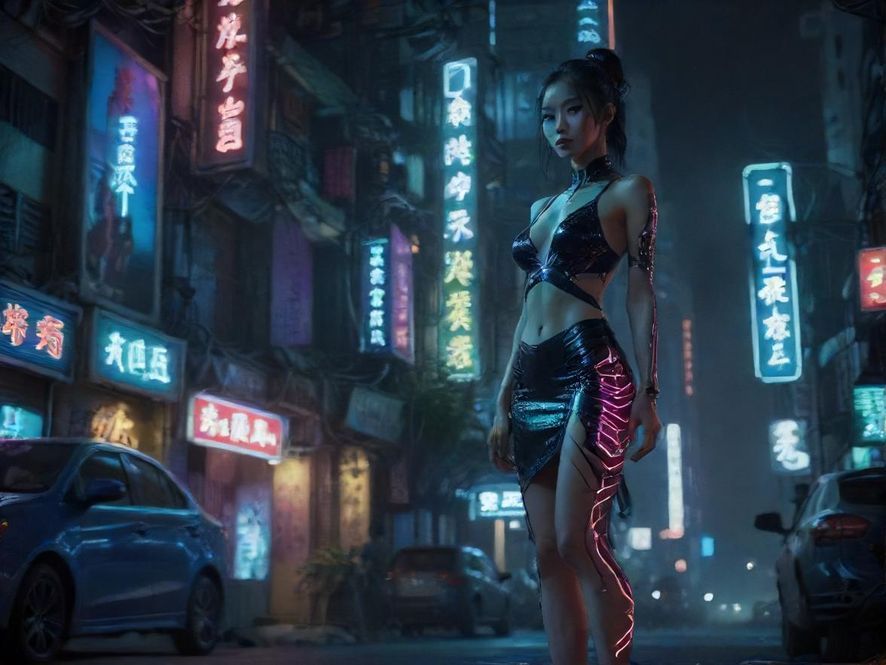 佛山夜晚的繁华街景