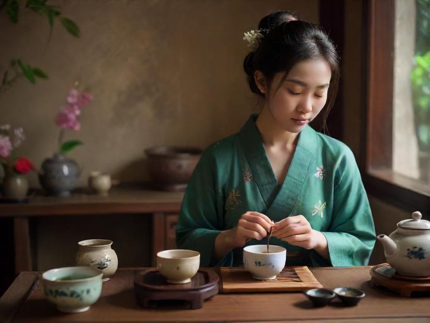 深圳喝茶茶艺师唯美冲泡瞬间