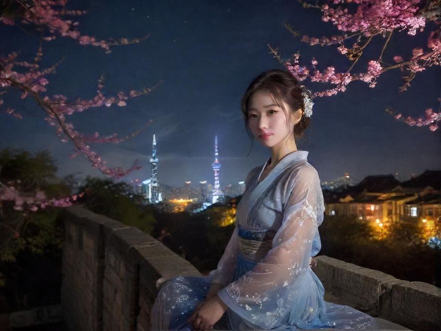 夜场桑拿会所夜景外观展示