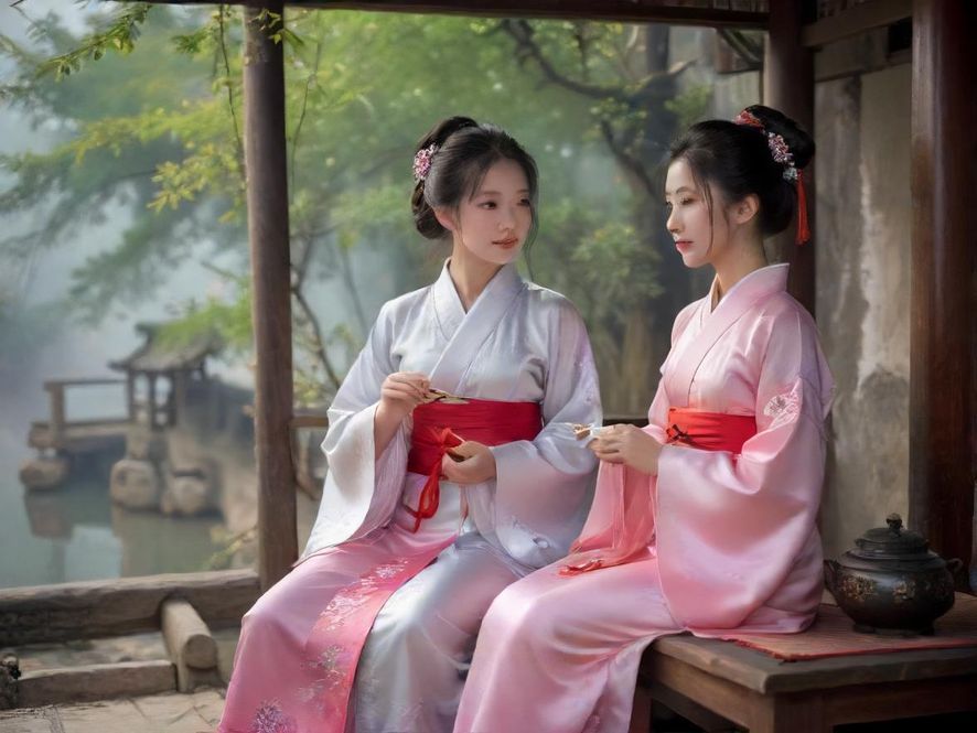 精致茶具特写,暗示品茶文化