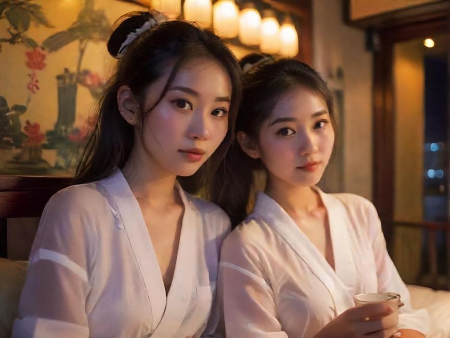 广州珠江边茶室的浪漫氛围