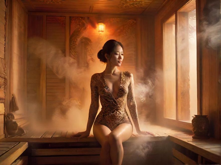 深圳桑拿房内景蒸汽缭绕营造放松氛围