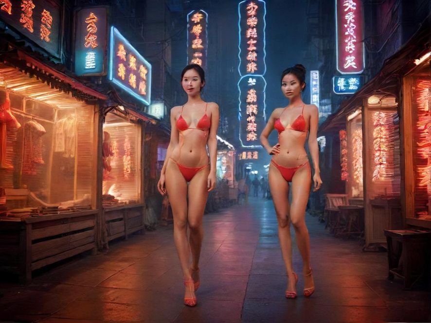 广州桑拿批发市场夜景街景