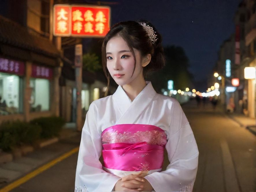 广州夜色下的娱乐场所入口