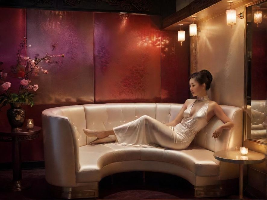 一间布置温馨、灯光柔和的私密休闲包厢,暗示着放松与交流的空间。