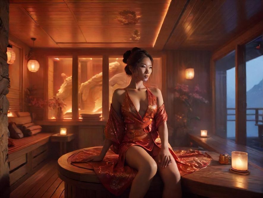 夜场桑拿会所豪华室内场景